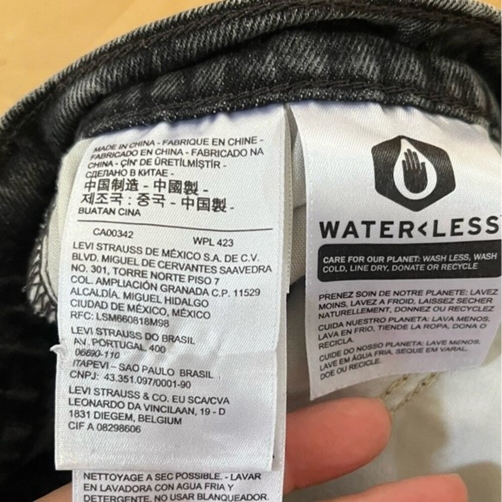 Levi’s Wedgie Icon High Rise Tapered Straight Fit Jeans in Charcoal Gray 26 NWOT - Picture 9 of 16